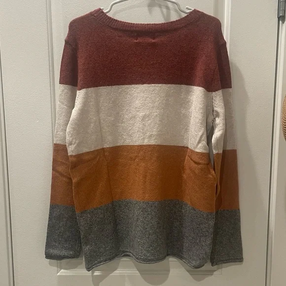NEW…Pinque Rust Stone Combo Crewneck Sweater - Picture 4 of 4
